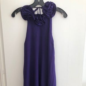 Alice + Olivia Purple Flower Halter Dress